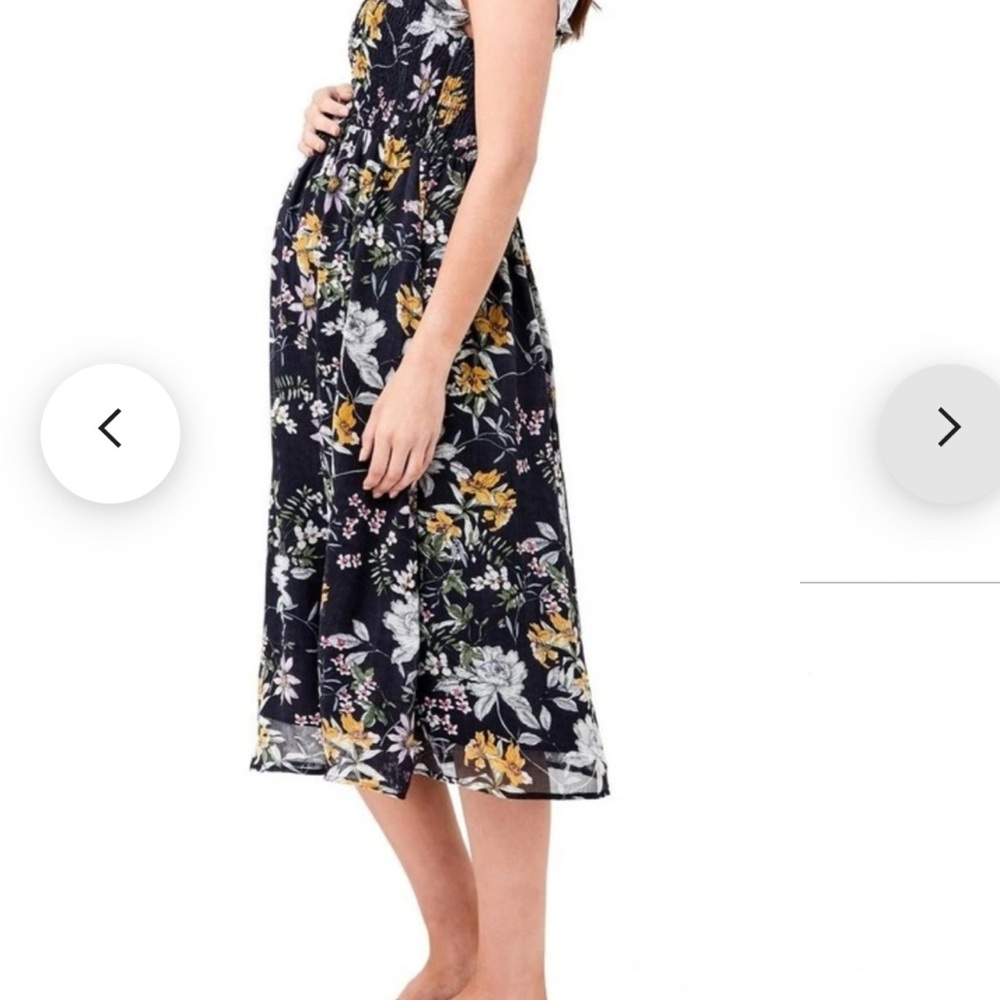 🖤 Ripe Maternity Floral Midi Dress – XS